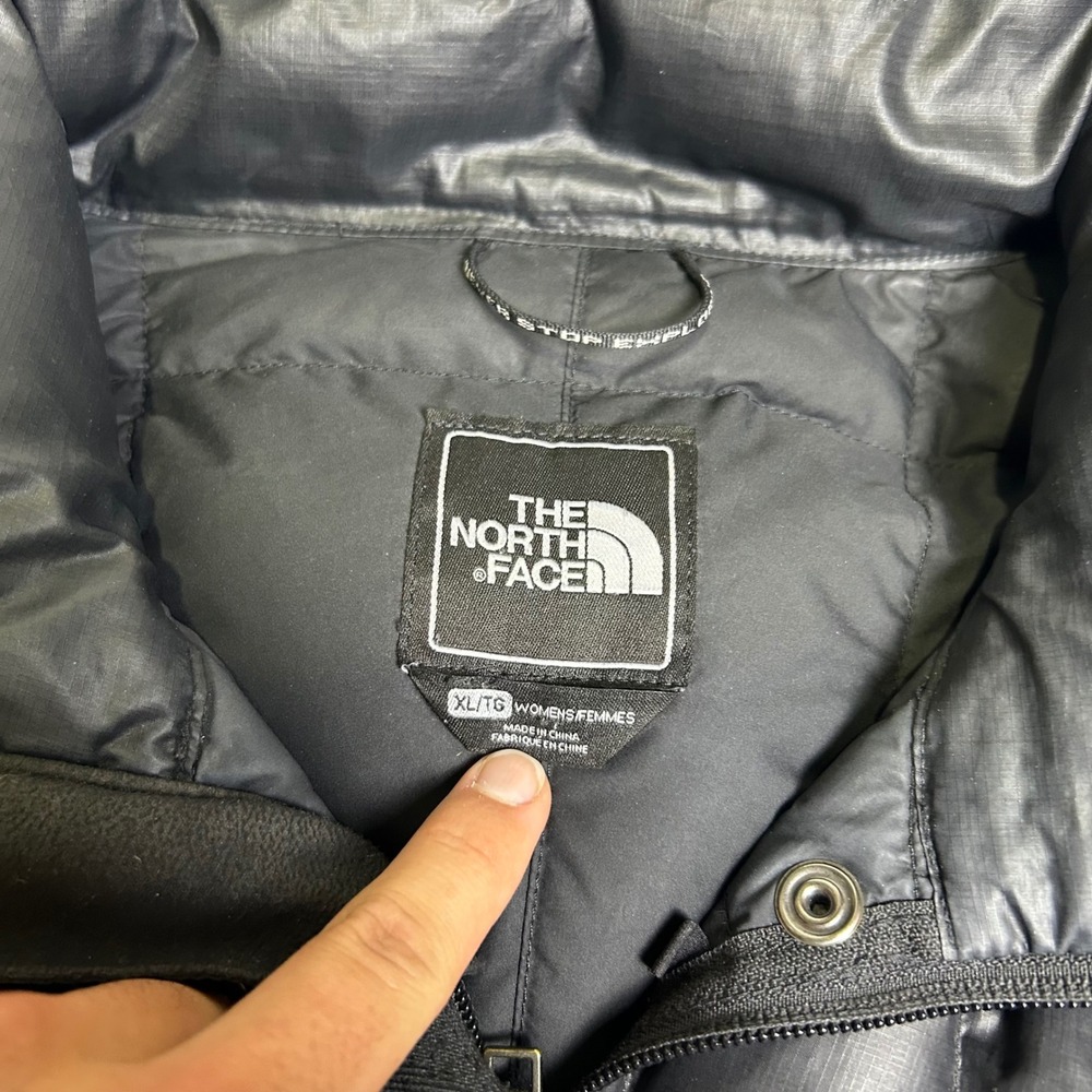 The North Face 600 Down Puffer Jacket Black Quilted Parka Gorpcore XL Retro - Picture 6 of 7
